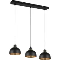 Reality Lustre PUNCH noir et doré, 3xE27x40W, métal, dimensions : 150x68x18 cm, IP20, RL