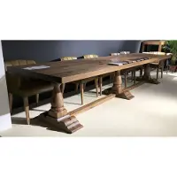 Casa Padrino Table de salle à manger en bois massif brun de style rustique 400 cm