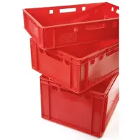 BURI Caisses à viande Caisses Eurobox aptes au contact alimentaire - HDPE caisse de boucherie Boîte de rangement en plastique Bac en plastique Empilable Caisses de stockage