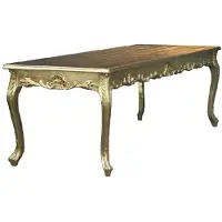 Casa Padrino Table de salle à manger baroque avec plateau en verre doré 140 cm - Meubles de salle à manger baroques