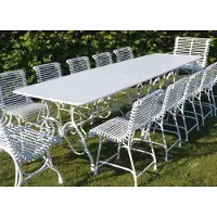 Casa Padrino Table de jardin Art Nouveau Blanc 300 x 120 cm - Meubles de jardin nostalgiques