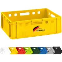 BURI Caisse à viande E2 Caisse de boucherie 60x40x20cm apte au contact alimentaire, robuste, empilable - Caisse de stockage universelle Eurobox d'Allemagne