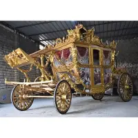 Casa Padrino Carrosse baroque or / multicolore - Carrosse baroque somptueux - Carrosse de mariage baroque fait à la main - Carrosse royal baroque - Meubles baroques - Noble et somptueux