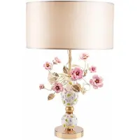 Casa Padrino Lampe de table de luxe en porcelaine Coloré / Or / Beige H. 75 cm - Italy