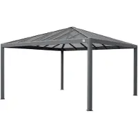 TOOLPORT PRIMEYARD Tonnelle de Jardin 4x4 m avec Toit en Polycarbonate - Hardtop Pavillon
