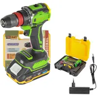 Procraft PA18PRO DFR-1B-C Perceuse-visseuse sans fil 20 V 30 Nm Brushless + 1x batterie 2,0 Ah + chargeur + coffret