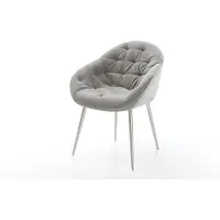 DELIFE Chaise-de-salle-à-manger Gaio-Flex tissu structuré doux gris 4 pieds coniques acier inoxydable