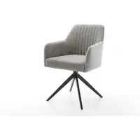 DELIFE Chaise-pivotante Greg-Flex tissu structuré doux gris pied croisé large noir pivotement sur 360° fonction bascule resorts ensachés