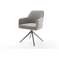 DELIFE Chaise-pivotante Greg-Flex tissu structuré doux gris pied croisé large grafiete pivotement sur 360° fonction bascule resorts ensachés