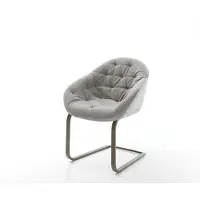 DELIFE Cantilever Gaio-Flex tissu structuré doux gris pied cantilever plat aspect titane