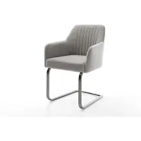 DELIFE Cantilever Greg-Flex tissu structuré doux gris pied cantilever plat grafiete resorts ensachés