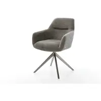 DELIFE Chaise-pivotante Pejo-Flex bouclé doux couleur boue pied croisé large grafiete pivotement sur 360° fonction bascule resorts ensachés