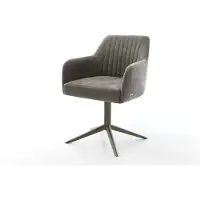 DELIFE Chaise-pivotante Greg-Flex bouclé doux couleur boue pied de chaise 4 branches aspect titane pivotement sur 360° fonction bascule resorts ensachés
