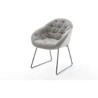 DELIFE Chaise-de-salle-à-manger Gaio-Flex tissu structuré doux gris pied trapèze noir