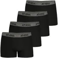 Athena Boxers BASIC COTON Pack de 4 hommes - Noir - EU L