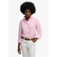 Superdry Premium Linen Slim Long Sleeve Shirt Rose XL Femme