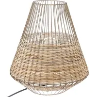Atmosphera Lampe en osier et métal, CHERAW, 33 cm, beige