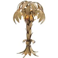 Casa Padrino Luxus Lampe de table vintage en laiton Ø 38 x H. 66,5 cm - Lampe de salon design en forme de palmier
