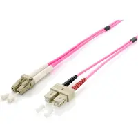 Equip Pro - Cordon de raccordement - SC multi-mode (M) pour LC multi-mode (M) - 2 m - 2 m - fibre optique - duplex - 50 / 125 microns - OM4 - sans halogène - rose