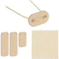 Relaxdays Fixation pour brise-vue , 52 fils et plaquettes de fixation, kit de fixation pour brise-vue, beige