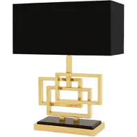 Casa Padrino Lampe de table de luxe or / abat-jour noir 48 x 40 cm - Luminaires - Collection de luxe