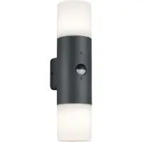 TRIO Applique extérieure Hoosic 2fl. anthracite avec capteur