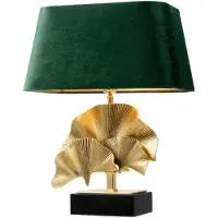 Casa Padrino Lampe de table de luxe couleur laiton / noir / vert 41 x 34 x H. 53 cm - Lampe de table de salon avec socle en granit