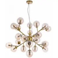 Casa Padrino Salon Lampe à suspendre or Ø 65 x H. 40 cm - Lampe à suspendre avec abat-jour en forme de boule