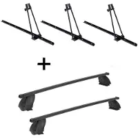 VDP 3x porte-vélos ORION + barres de toit K1 MEDIUM compatibles avec VW Multivan (T5) 09-15