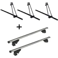 VDP 3x porte-vélos ORION + barres de toit/rails LION1 compatibles avec Volvo V40 (5 portes) 95-12
