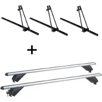 VDP 3x porte-vélos ORION + barres de toit en aluminium RB003 compatibles avec Land Rover Discovery (5 portes) à partir de 2017