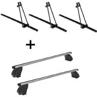 VDP 3x porte-vélos ORION + barres de toit K1 PRO aluminium compatibles avec Fiat Multipla I (5 portes) 98-03