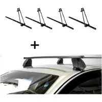 VDP 4x porte-vélos ORION + barres de toit K1 MEDIUM compatibles avec Land Rover pour Range Rover 2 Sport (L494) (5 portes) à partir de 14 ans
