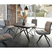 DELIFE Table-manger Carlow 130/200x95 cm céramique gris métal extensible