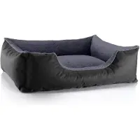 BedDog Lit Pour Chien Teddy,Canapé,Coussin, Panier Corbeille Lavable Avec Bordure [L Env. 80x65cm, The-Rock (Noir/Gris)]