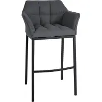 CLP Tabouret de bar Damaso B - feutre, noir. Structure à 4 pieds - Gris