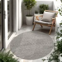 Paco Home In & Outdoor Tapis Tissu plat uni moderne résistant aux intempéries pour terrasse cuisine Motif uni Taille 120 cm Rond