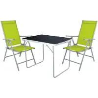 Mojawo set de camping 3 pièces table de camping + 2 chaises de camping chaise pliante