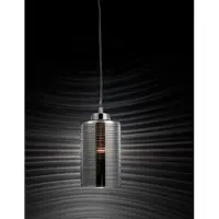 Nova Luce Blake - lampe suspendue - Ø 12 x 120 cm - chrome et verre fumé