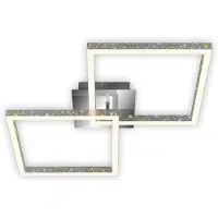 Briloner Plafonnier LED à effet scintillant dimmable 3 fois orientable 18W alu-chrome