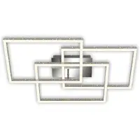 Briloner FRAME -Applique murale & plafonnier -effet scintillant grâce à l'optique des trous de laser -orientable -fonction mémoire -80x50x13cm