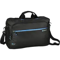 Monolith Laptop Bag 15.6 " Blue Line - Sac à bandoulière - Sac multifonctions - Noir - Corps en plastique recyclé - 310 mm de hauteur x 410 mm de largeur x 110 mm de profondeur