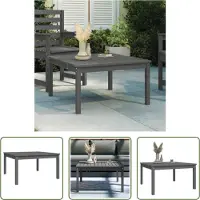 The Living Store Table de jardin Gris 82,5x82,5x45 cm Pin massif