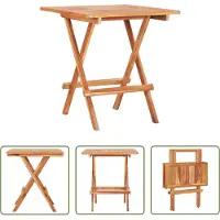 The Living Store Table de bistrot pliante 60 x 60 x 65 cm Teck massif