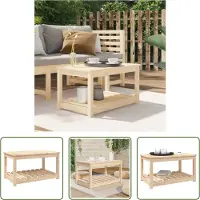 The Living Store Table de jardin 82,5x50,5x45 cm pin massif