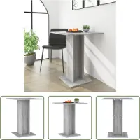 The Living Store Table de bistrot Gris Sonoma 60x60x75 cm Bois composite