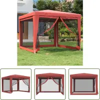 The Living Store Tente de réception avec 4 parois latérales en maille rouge 3x3 m HDPE