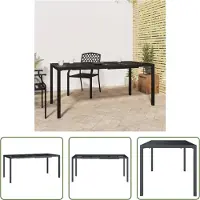 The Living Store Table de jardin anthracite 165x80x72 cm Acier