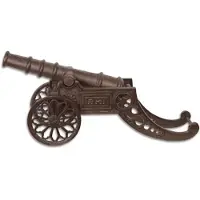 Casa Padrino Canon décoratif de style antique Brun antique 73,7 x 21,4 x H. 33,2 cm - Canon historique médiéval en fonte - Accessoires de décoration de jardin et de terrasse