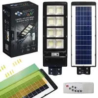 MasterLed Lampadaire solaire LED noir 360W 6000K froid IP65 détecteur de mouvement et de crépuscule + télécommande